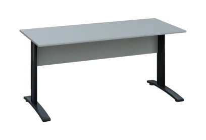 EPK 27 - 16 stůl kancelářský, kovová podnož černá, deska 25 mm, široký 1600 mm, šedá